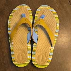 Privo Yellow and Blue Flip Flops